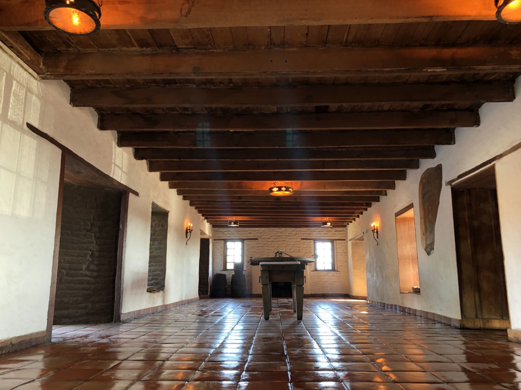 The inside of the now renovated old adobe building in Napa